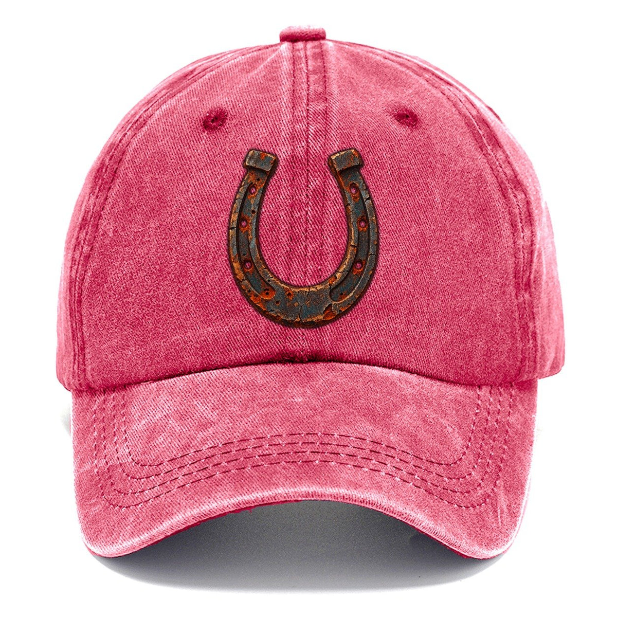 Lucky Horseshoe Worn Icon Classic Cap – Pomegranate Blush