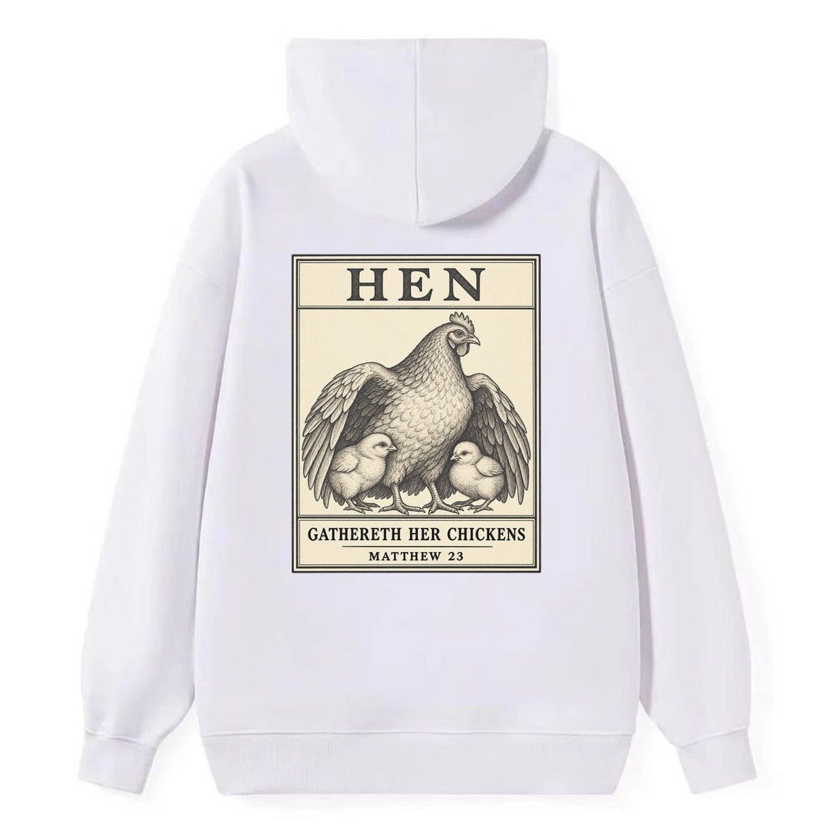 Hen Specimen Plate Creature Canticle Classic Pullover Hoodie – White