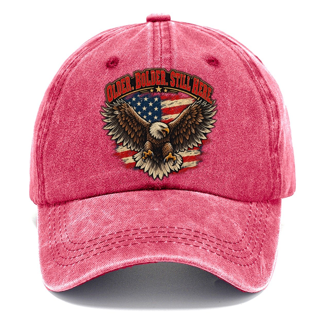 Older Bolder Still Here Old Man Strong Classic Cap – Pomegranate Blush