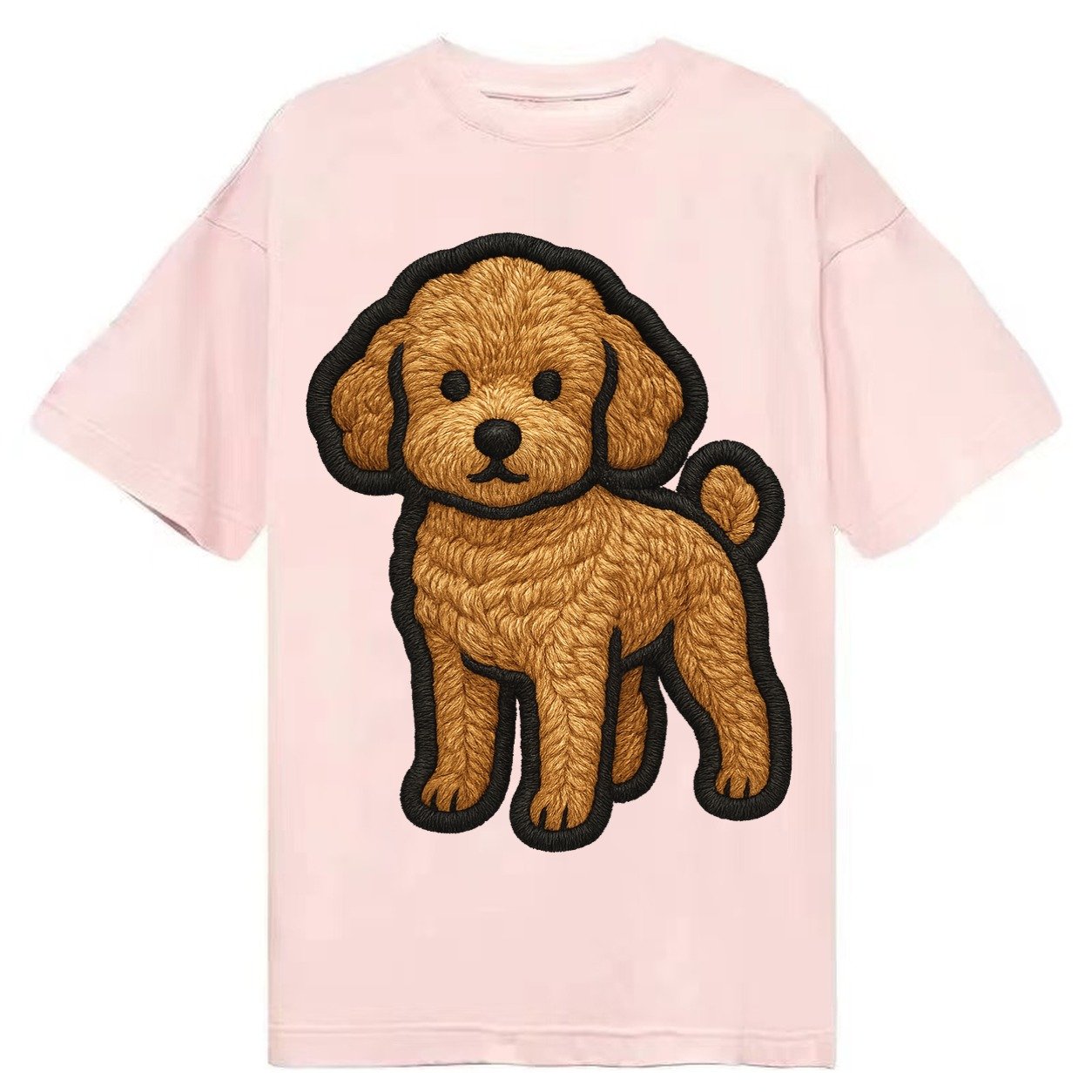 Toy Poodle Trendy Miniature Design With Thick Black Outline Classic T-shirt – Pink