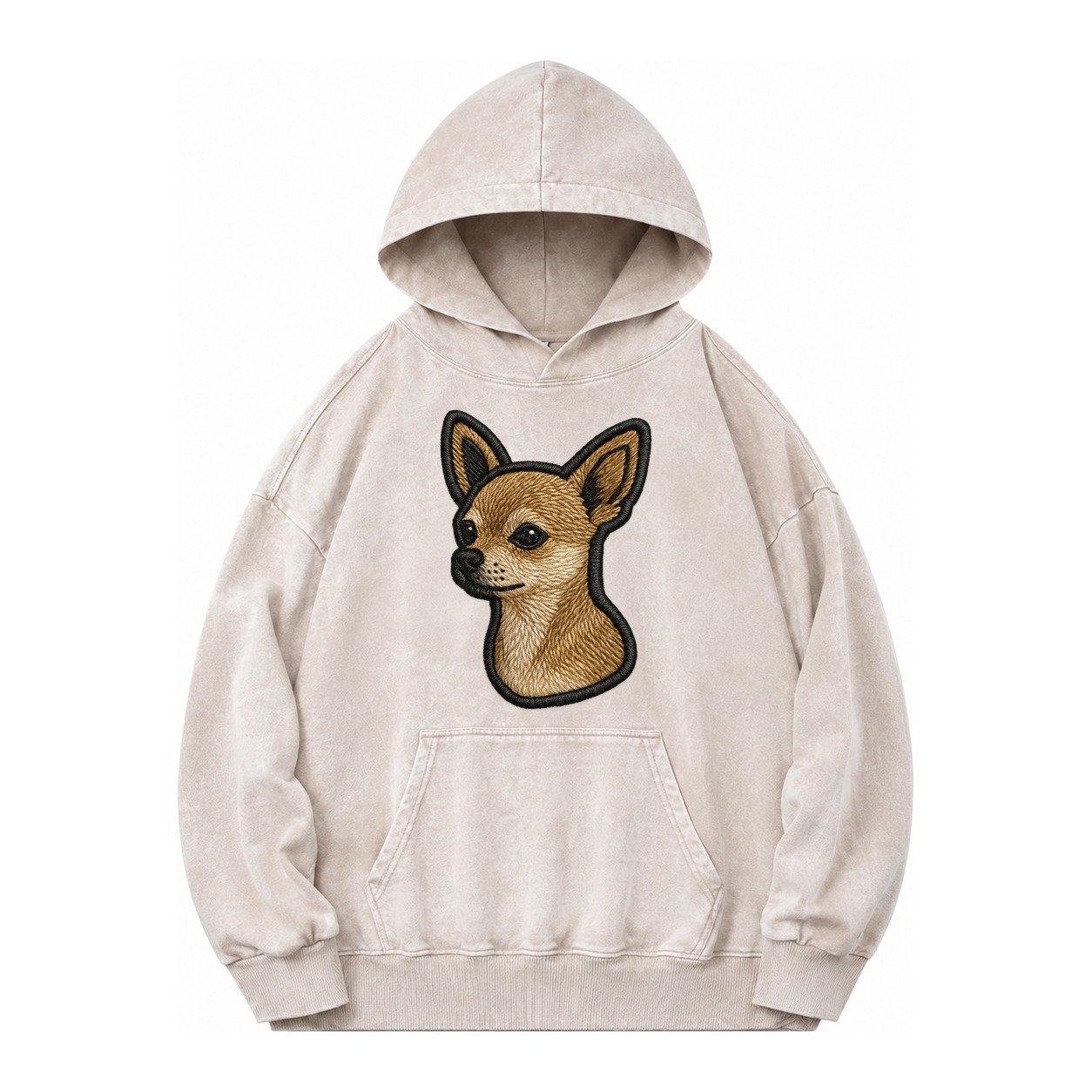 Chihuahua Logo Vintage Washed Hoodie – Off White
