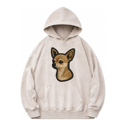 Chihuahua Logo Vintage Washed Hoodie – Off White