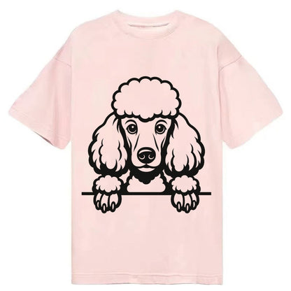 Standard Poodle Elaborate Grooming Pompoms On Paws Intellige Classic T-shirt – Pink