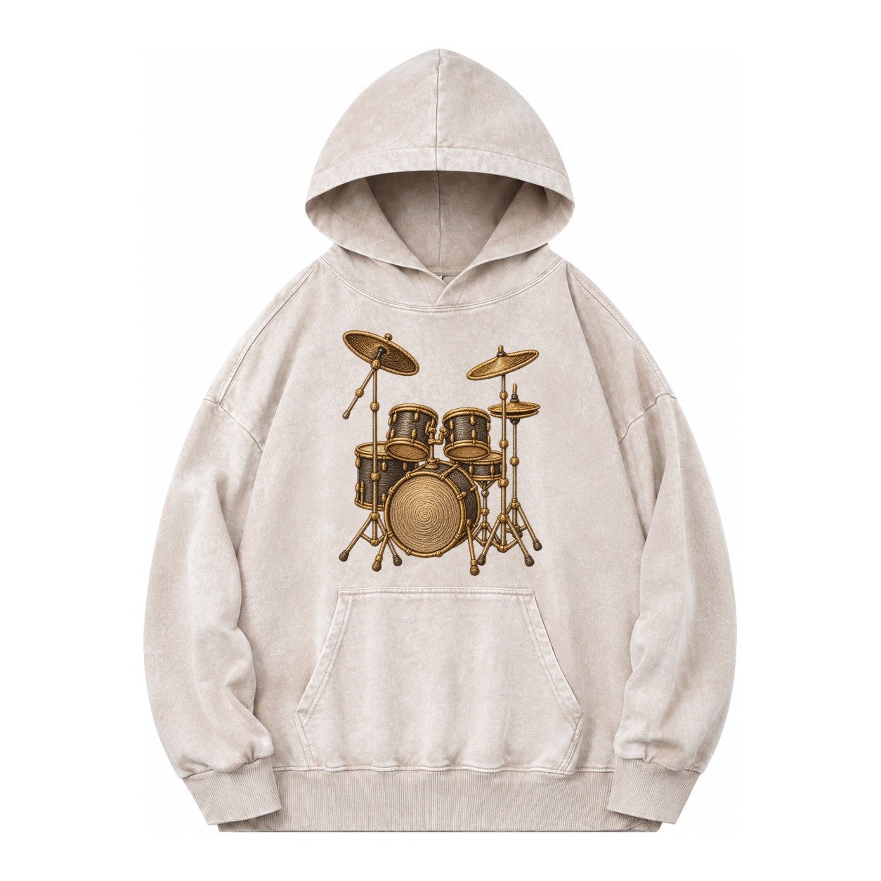 Drum Kit Vintage Washed Hoodie – Off White