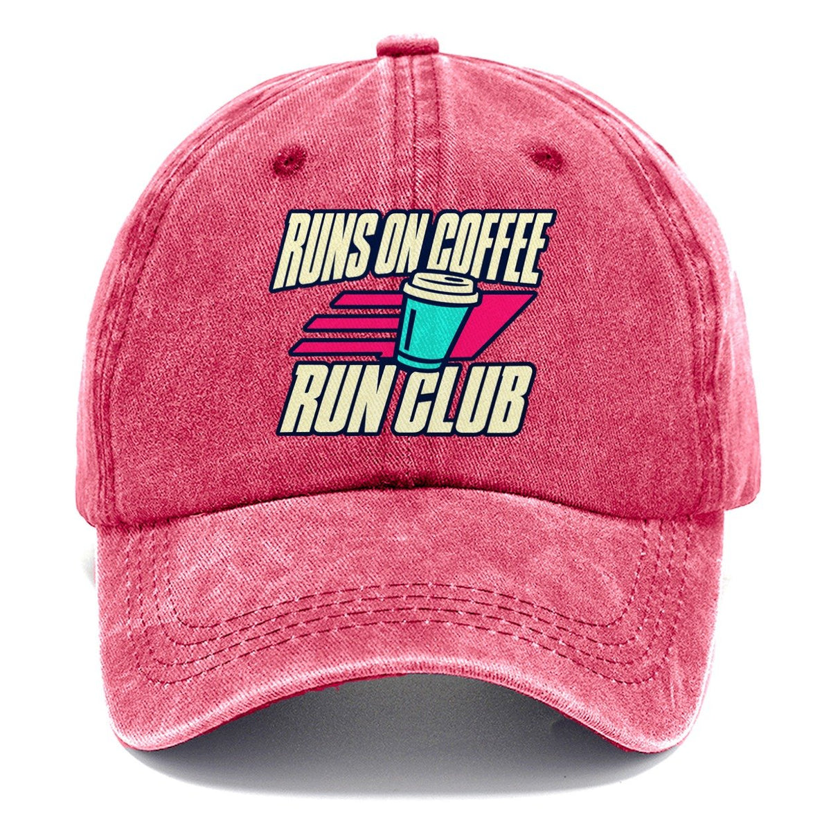 Runs On Coffee Run Club 90S Running Clubs Classic Cap – Pomegranate Blush