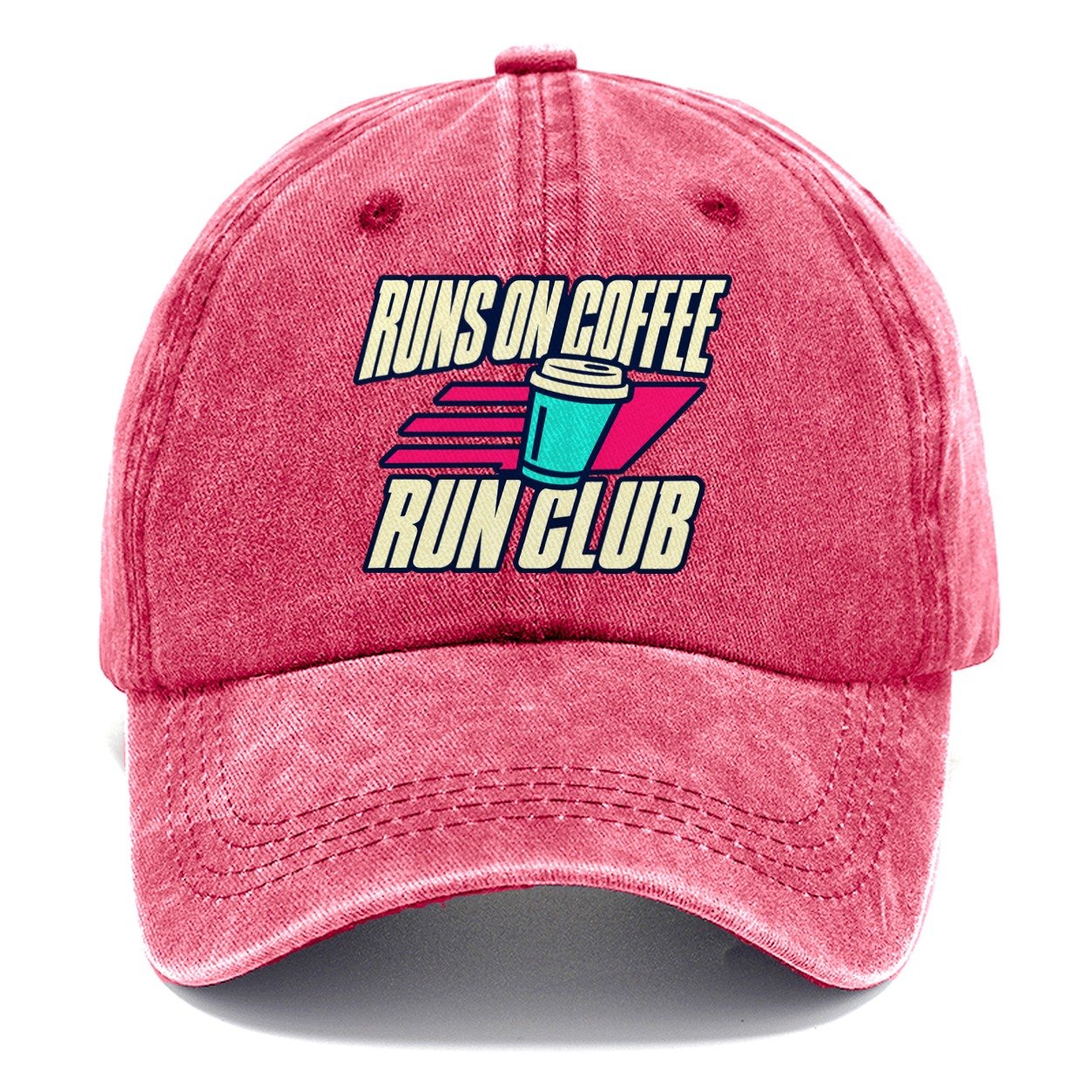 Runs On Coffee Run Club 90S Running Clubs Classic Cap – Pomegranate Blush
