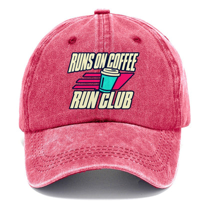 Runs On Coffee Run Club 90S Running Clubs Classic Cap – Pomegranate Blush