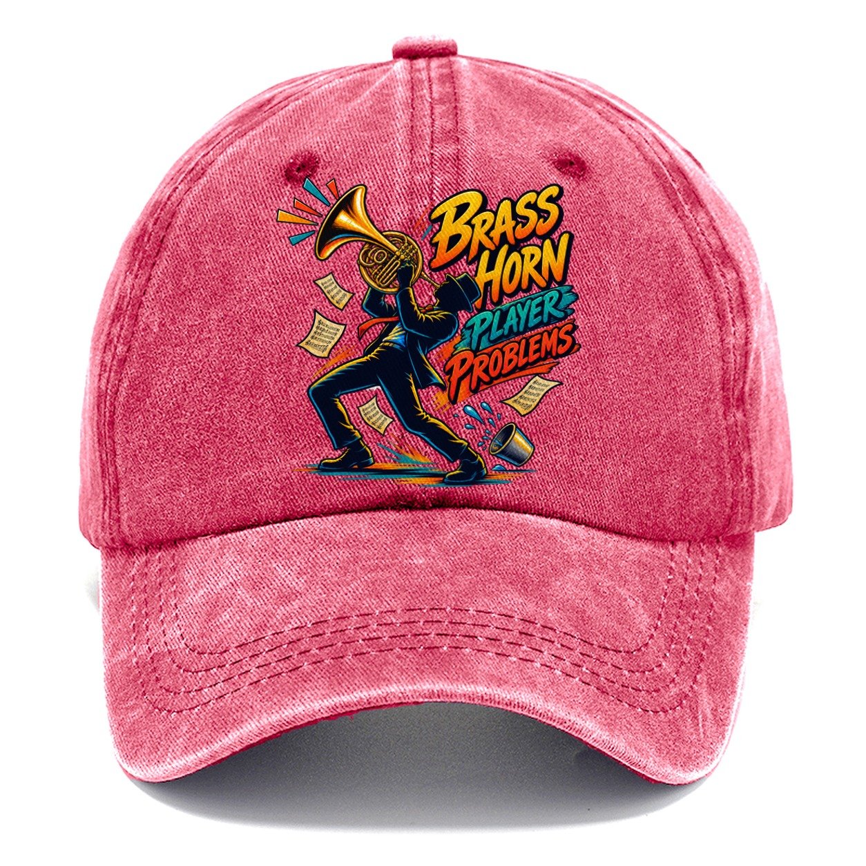 Brass Horn Player Problems Music Instruments Classic Cap – Pomegranate Blush