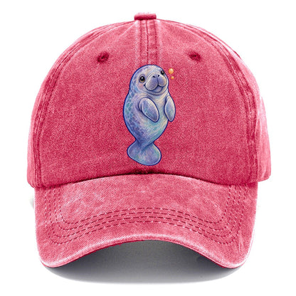 Manatee Upward Float Sea Sprite Classic Cap – Pomegranate Blush