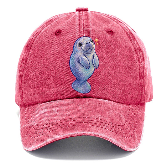Manatee Upward Float Sea Sprite Classic Cap – Pomegranate Blush