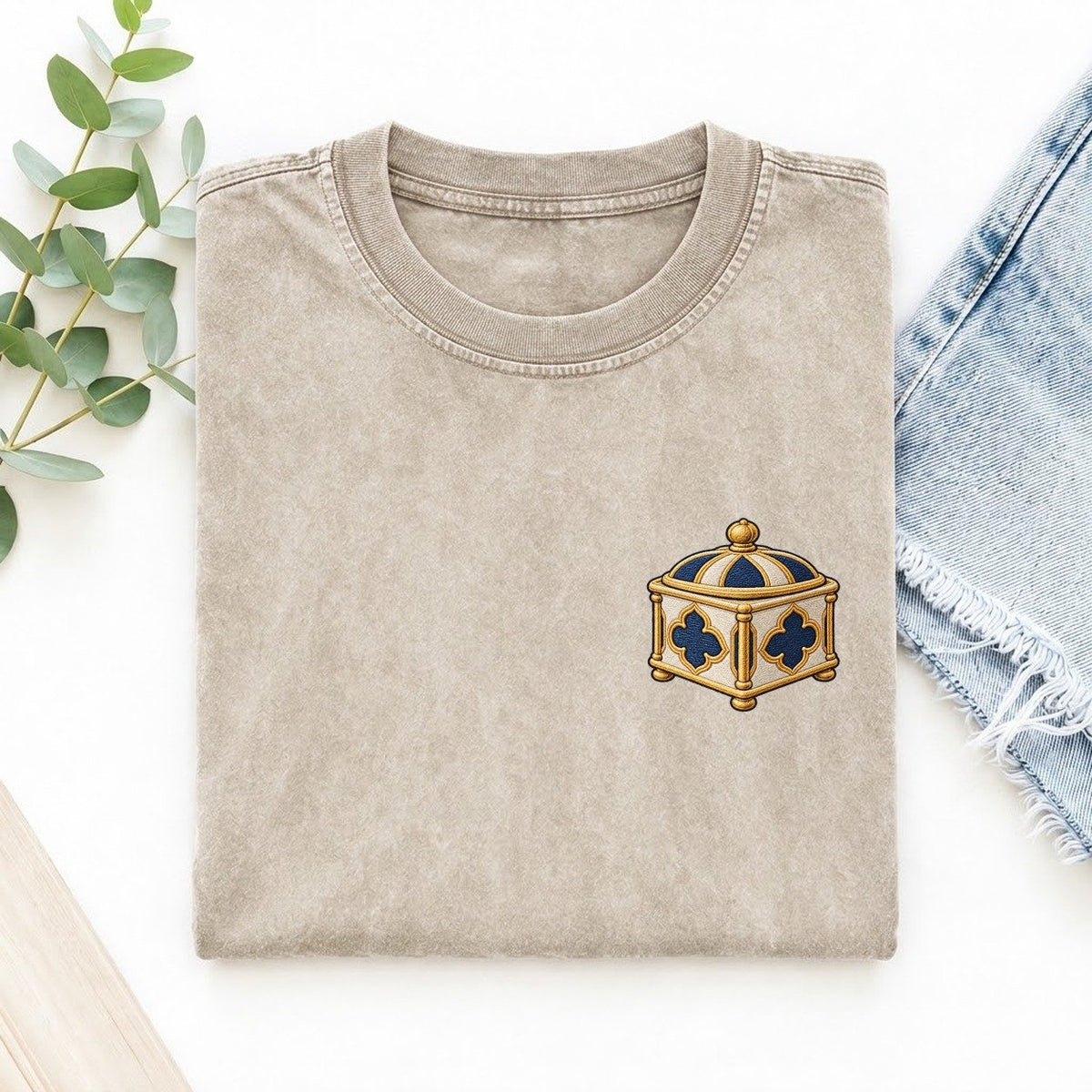Besamim Spice Casket Left Chest Vintage T-shirt – Off White