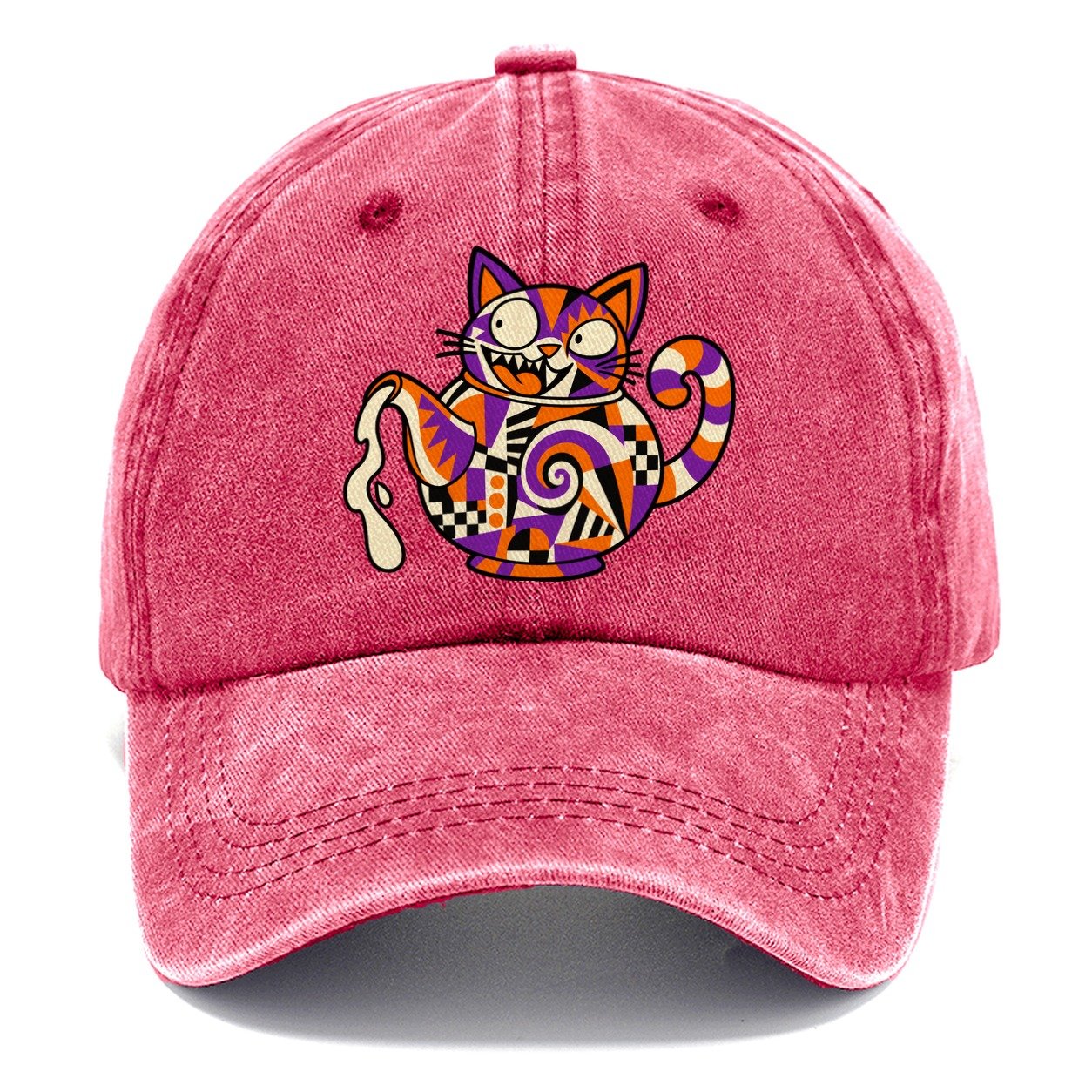 Cat Head Teapot Crazy Styles Classic Cap – Pomegranate Blush