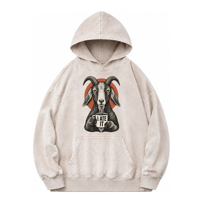 Goat Mug Truths Vintage Washed Hoodie – Off White