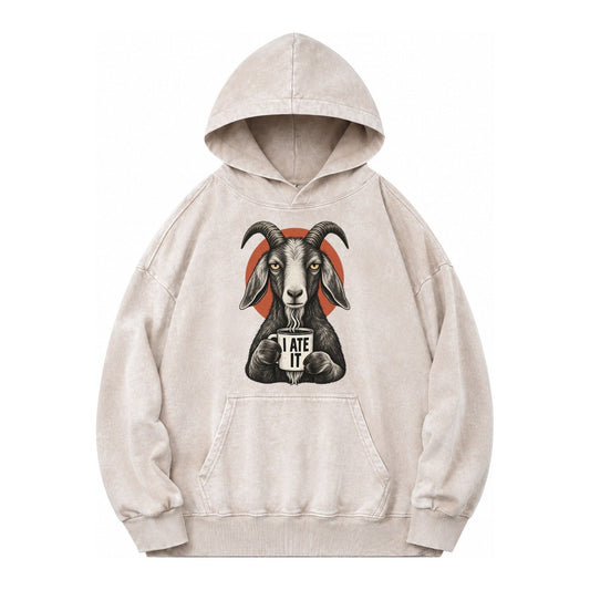 Goat Mug Truths Vintage Washed Hoodie – Off White