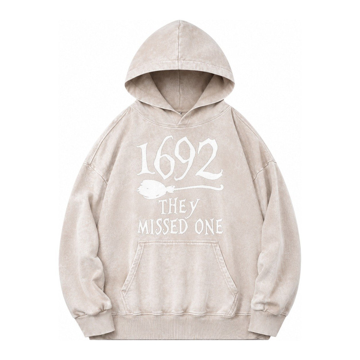 1692 They Missed One Vintage Washed Hoodie – Off White