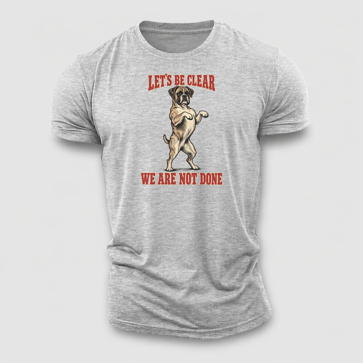 Boxer Dog Declarations Cotton T-Shirt – Sport Grey