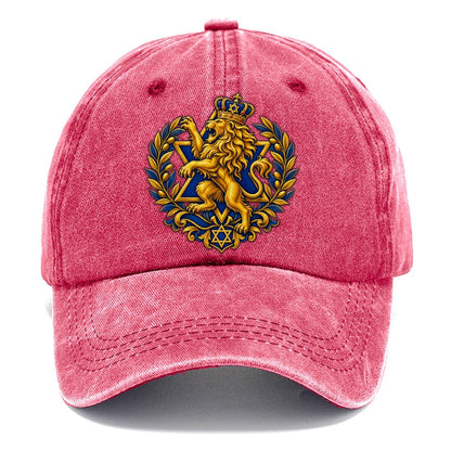 Lion Of Judah Heraldic Judaism Heritage Classic Cap – Pomegranate Blush