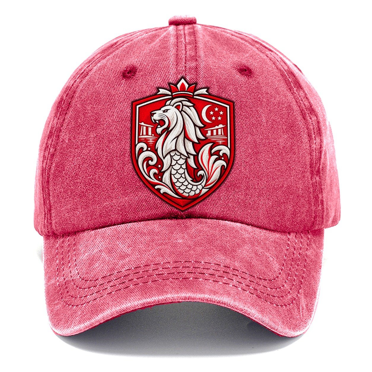 Singapore Minimal Emblem Country Logos Classic Cap – Pomegranate Blush