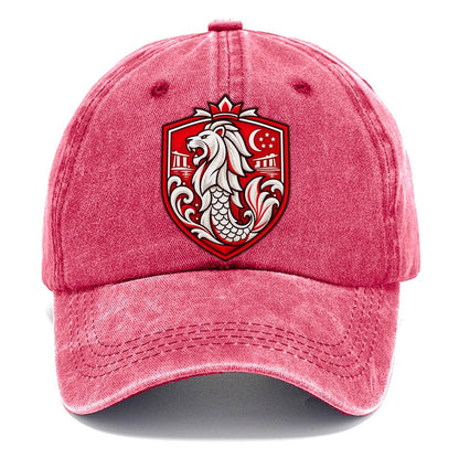 Singapore Minimal Emblem Country Logos Classic Cap – Pomegranate Blush