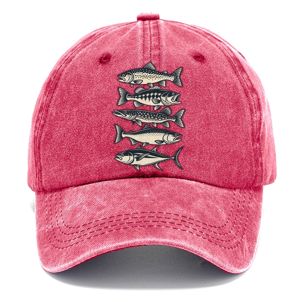 Fish School Stack Fishing Elegant Classic Cap – Pomegranate Blush