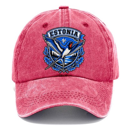 Estonia Retro Badge Country Logos Classic Cap – Pomegranate Blush