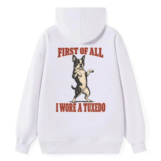 Boston Terrier Dog Declarations Classic Pullover Hoodie – White