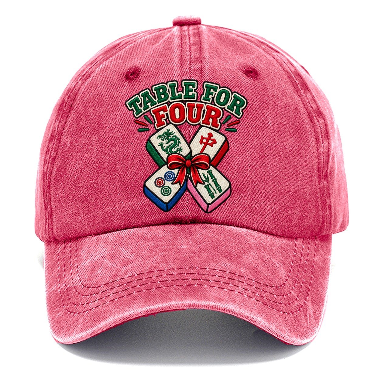 Table For Four Mahjong Game Night Classic Cap – Pomegranate Blush