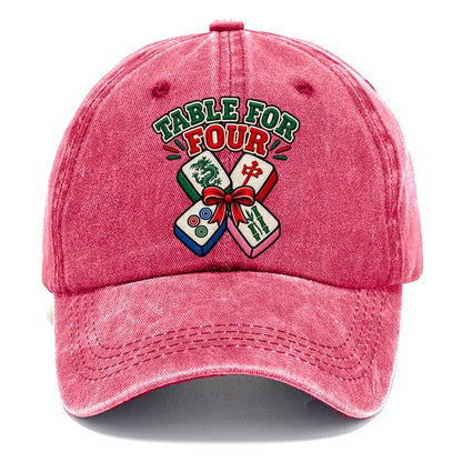 Table For Four Mahjong Game Night Classic Cap – Pomegranate Blush