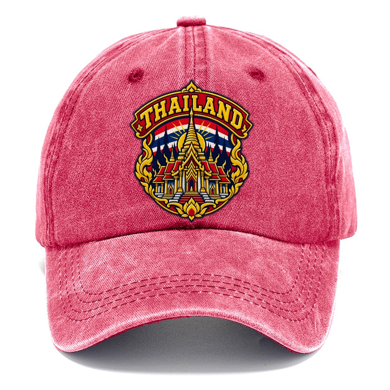 Thailand Retro Badge Country Logos Classic Cap – Pomegranate Blush