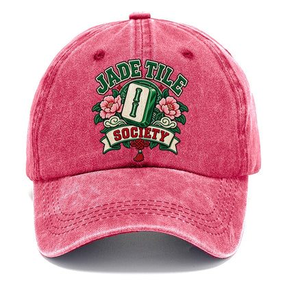 Jade Tile Society Mahjong Game Night Classic Cap – Pomegranate Blush