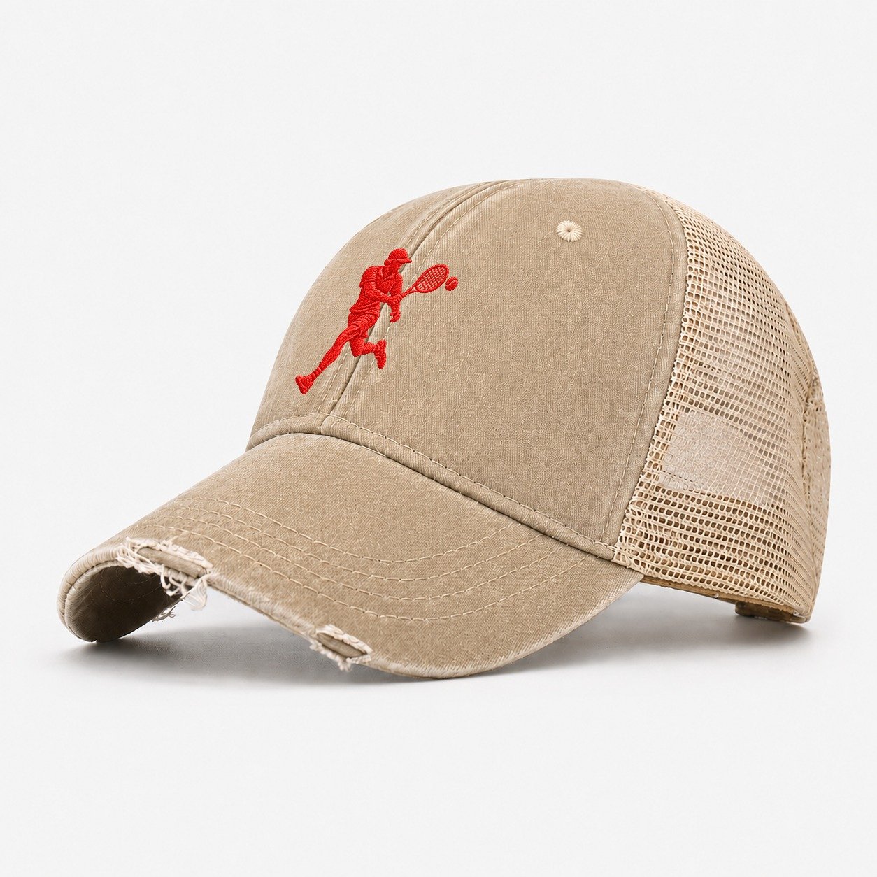 Tennis Running Forehand Micro Motion Mark Washed Trucker Hat – Khaki