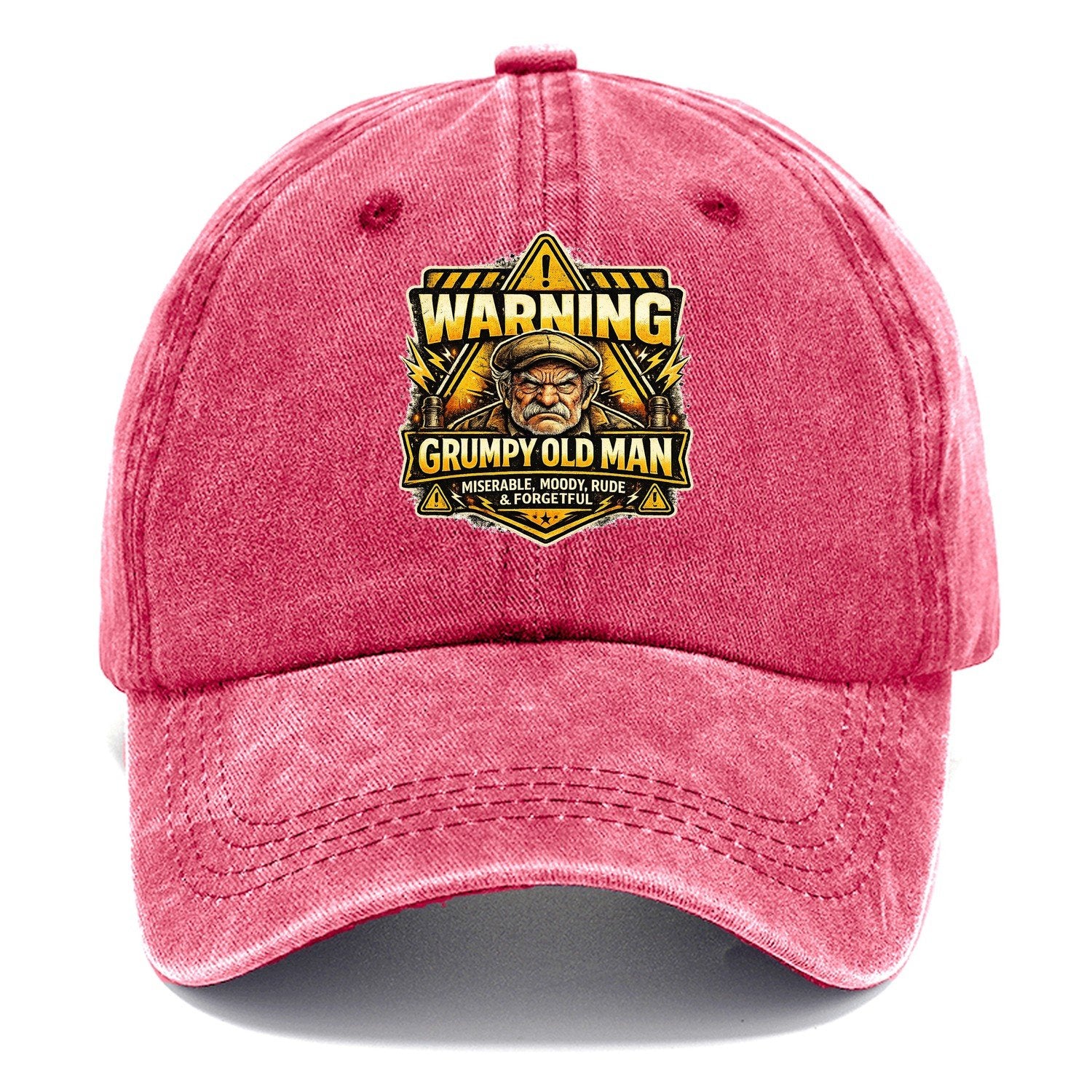Warning Grumpy Old Man Classic Cap – Pomegranate Blush