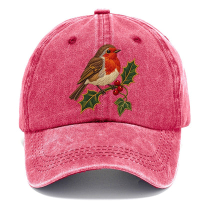 British Robin Holly And Ivy Uk Culture Heritage Classic Cap – Pomegranate Blush
