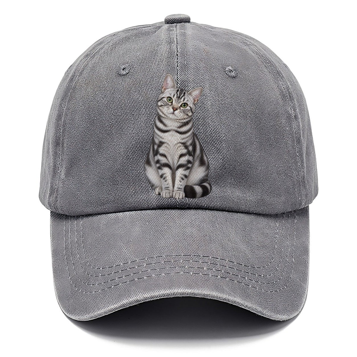 American Shorthair Seated Portrait Realistic Cat Portrait Classic Cap – Urban Haze