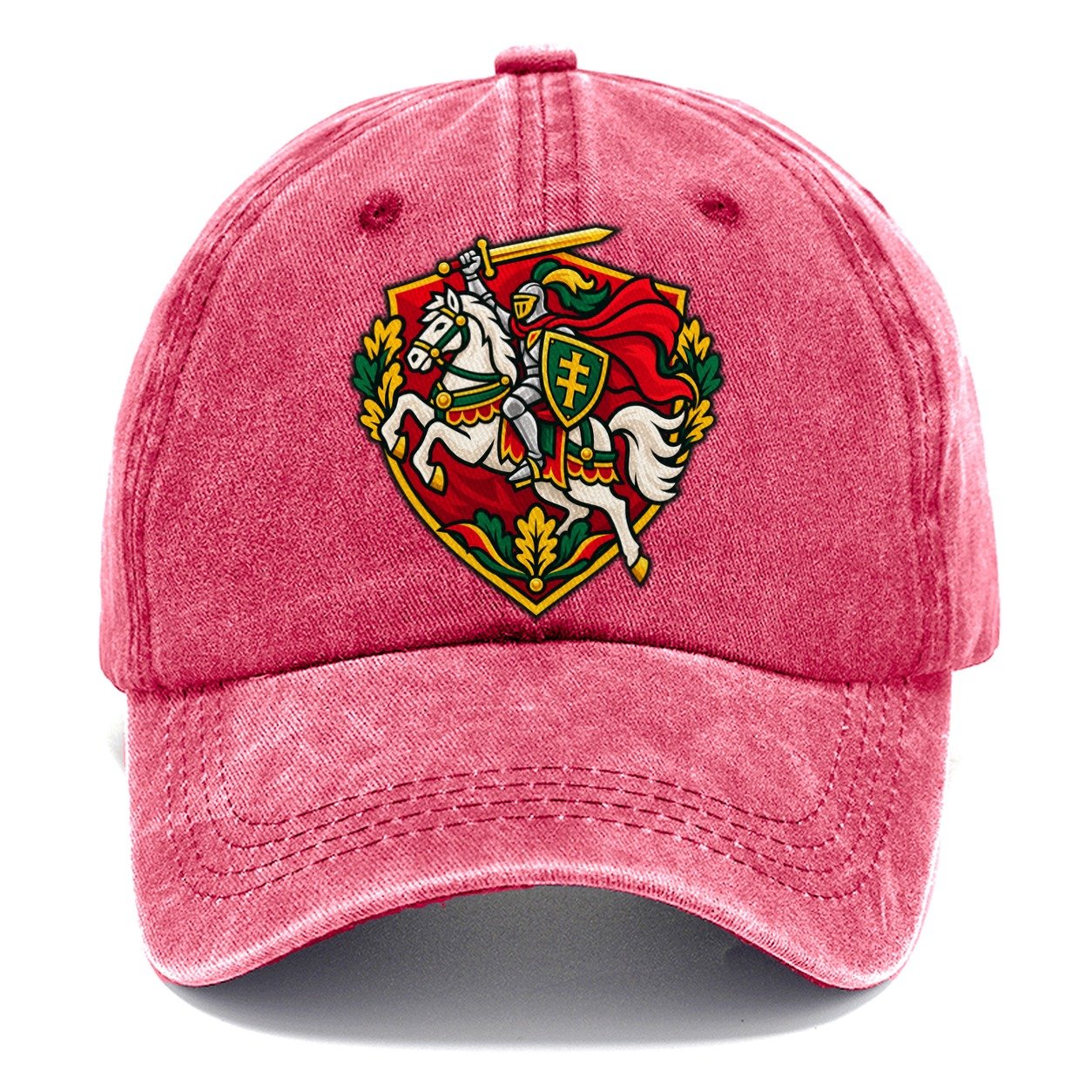 Lithuania Minimal Emblem Country Logos Classic Cap – Pomegranate Blush