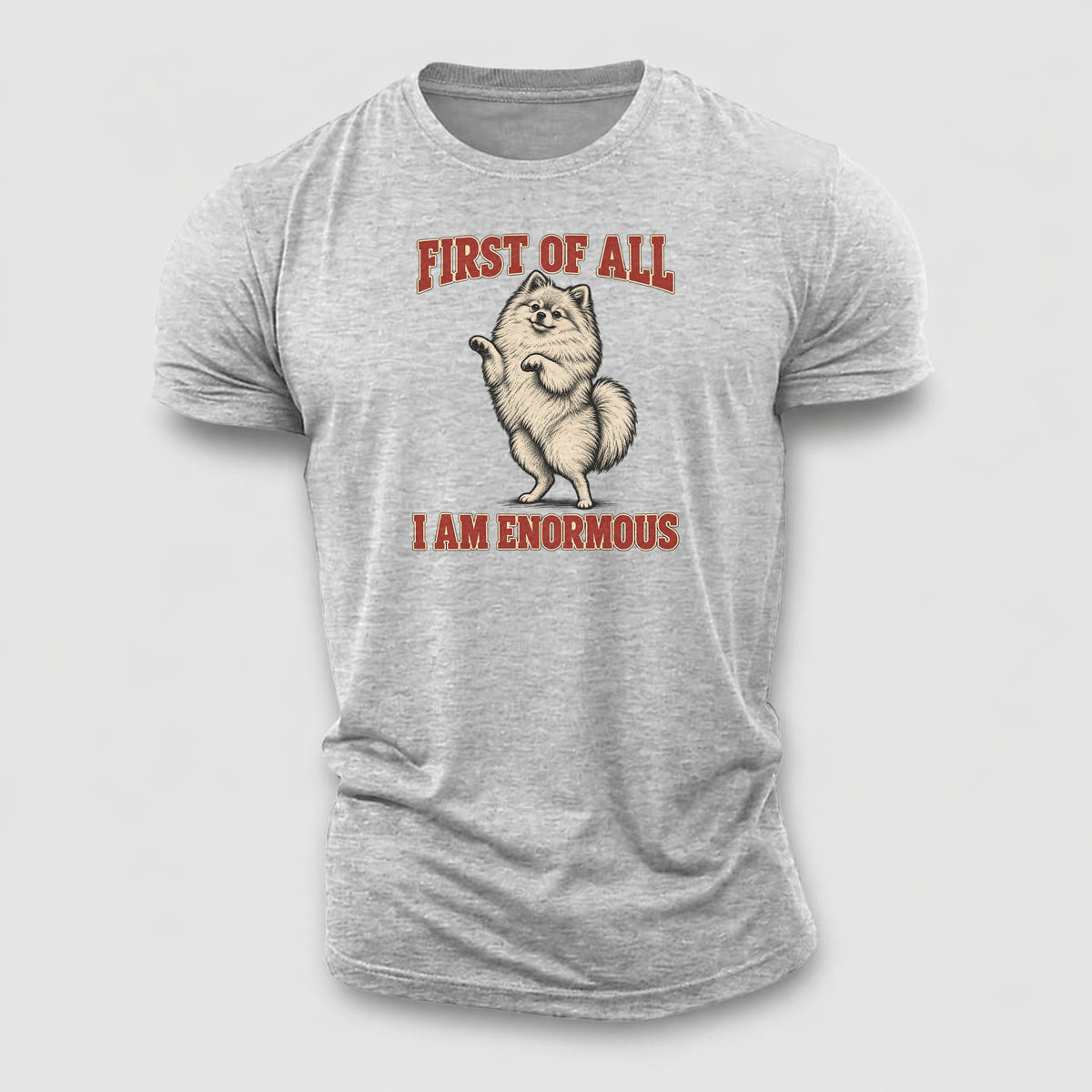 Pomeranian Dog Declarations Cotton T-Shirt – Sport Grey