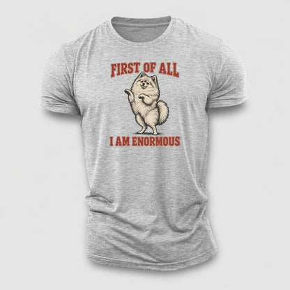 Pomeranian Dog Declarations Cotton T-Shirt – Sport Grey