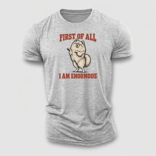 Pomeranian Dog Declarations Cotton T-Shirt – Sport Grey