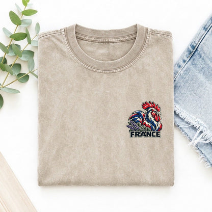 France Country Pride Left Chest Vintage T-shirt – Off White