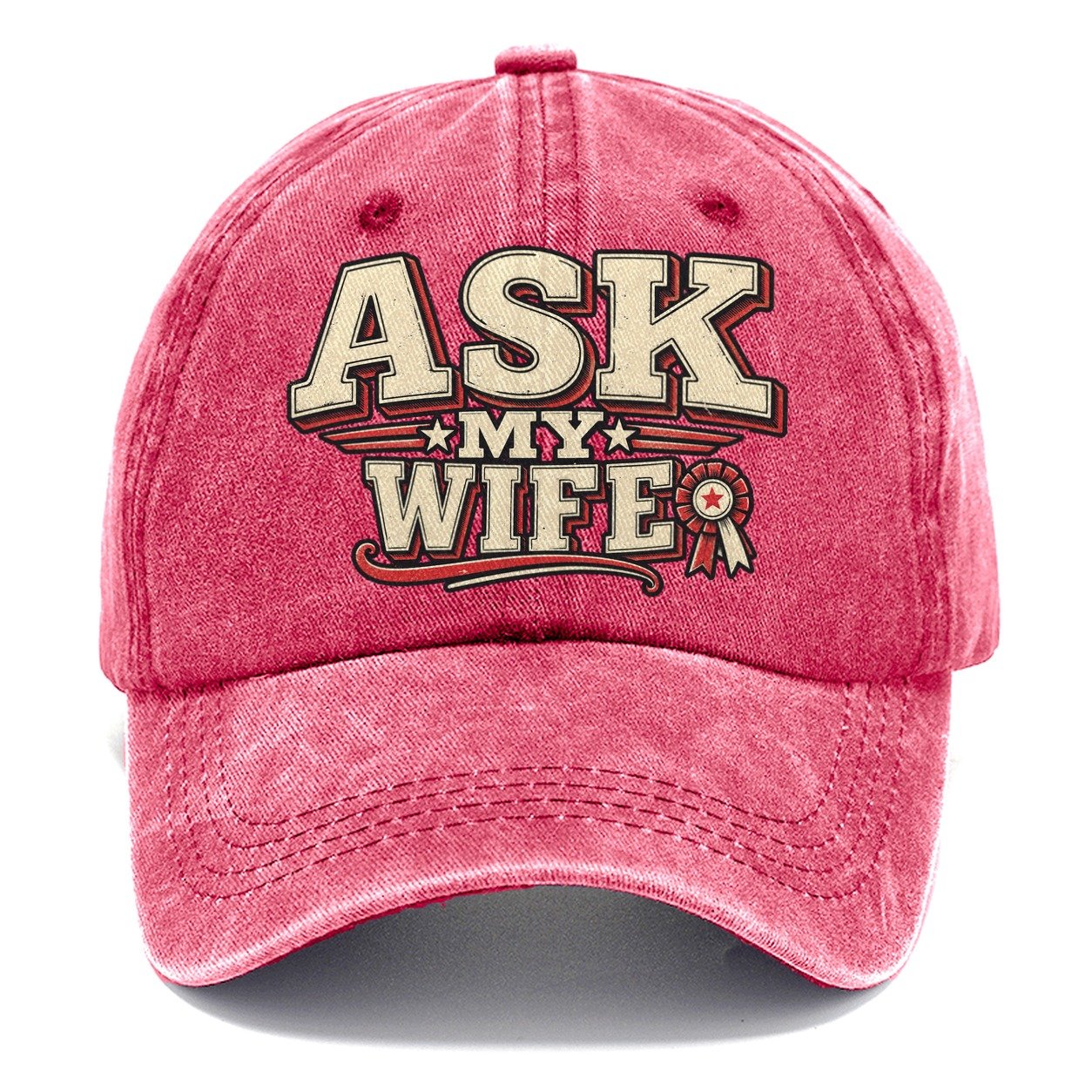 Ask My Wife American Wit Classic Cap – Pomegranate Blush
