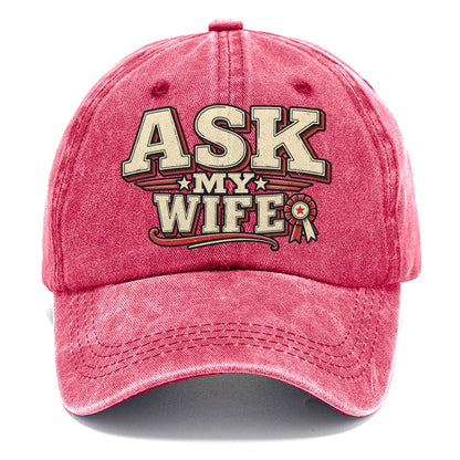 Ask My Wife American Wit Classic Cap – Pomegranate Blush