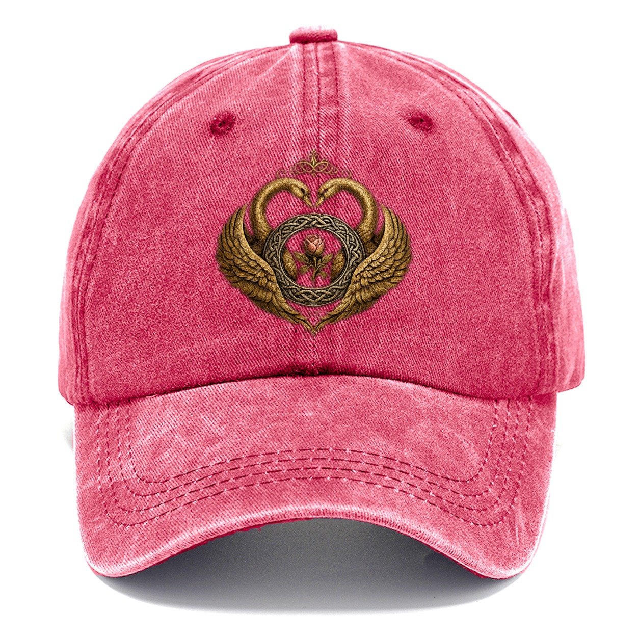 Claddagh Symbol Washed Classic Cap – Pomegranate Blush