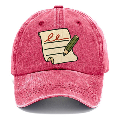 Signature Line And Pencil Geocaching Classic Cap – Pomegranate Blush