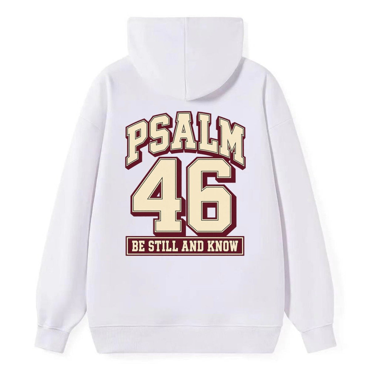 Psalm 46 Varsity Chapel Varsity Classic Pullover Hoodie – White