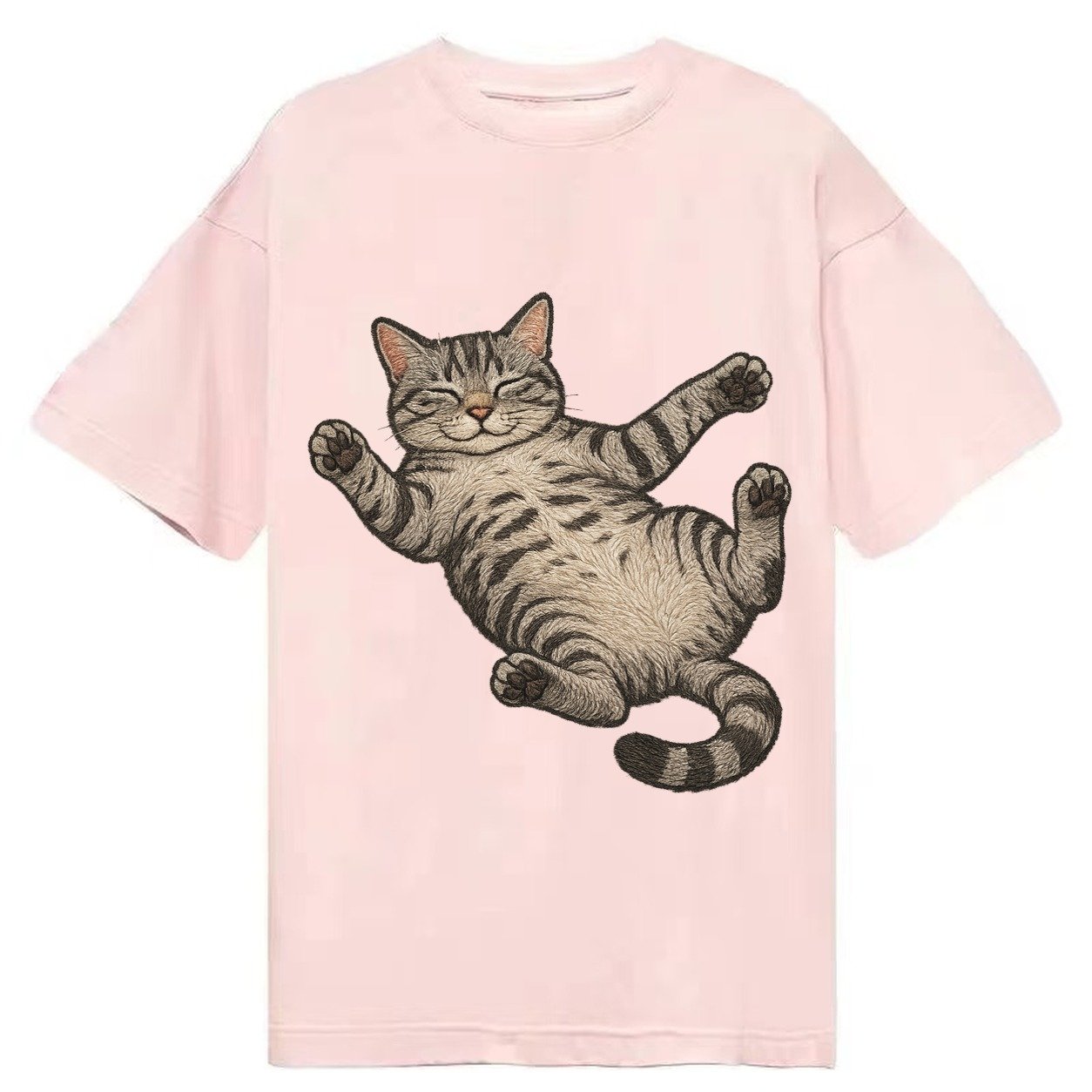 American Shorthair Silver Tabby Classic Pattern Fully Relaxe Classic T-shirt – Pink