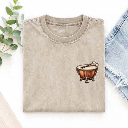 Timpani Mallet Rest Left Chest Vintage T-shirt – Off White