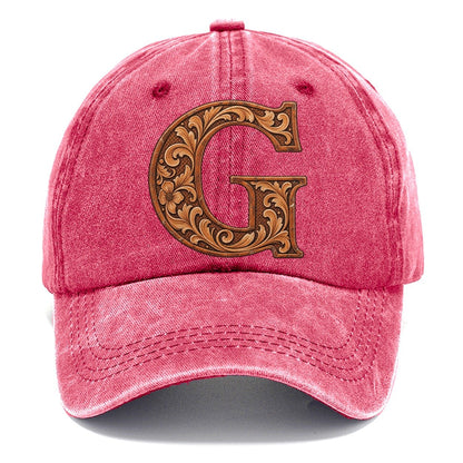 Tooled Leather G Monogram Classic Cap – Pomegranate Blush