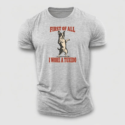 Boston Terrier Dog Declarations Cotton T-Shirt – Sport Grey