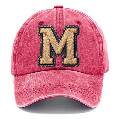 Varsity Chenille M Monogram Classic Cap – Pomegranate Blush