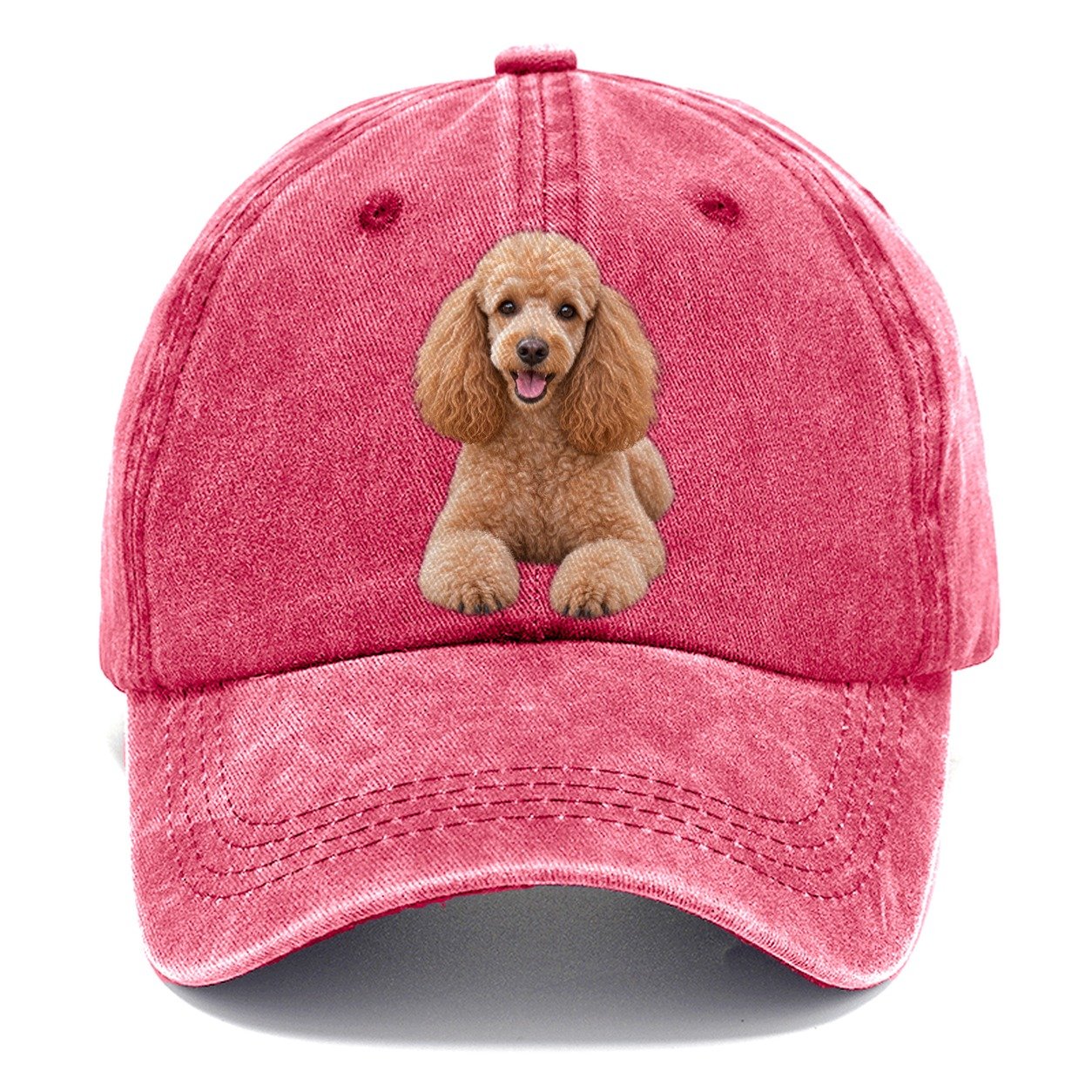 Poodle Sitting Top Breeds Classic Cap – Pomegranate Blush